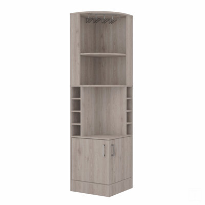8-Bottle 2-Shelf Bar Cabinet