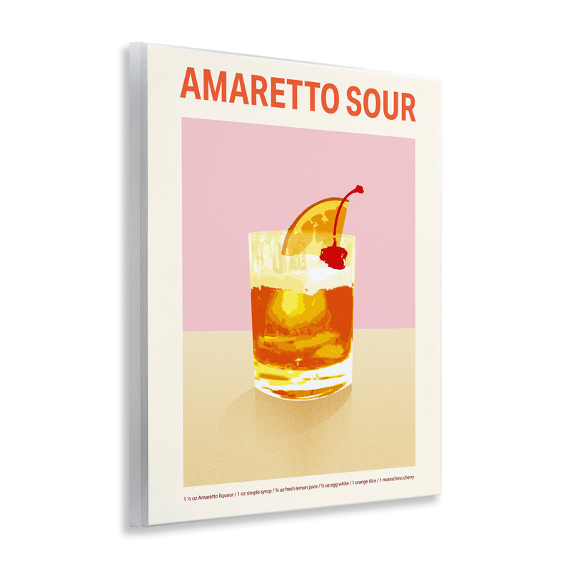 Plaque murale Amaretto Sour Classic Drink, design par Victoria Barnes