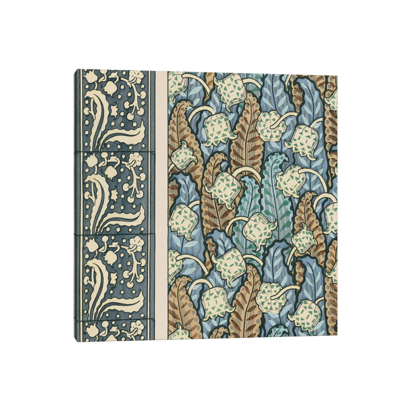 Nouveau Textile Motif IV - Wrapped Canvas Painting, 45.72 cm H x 45.72 cm W x 1.91 cm D