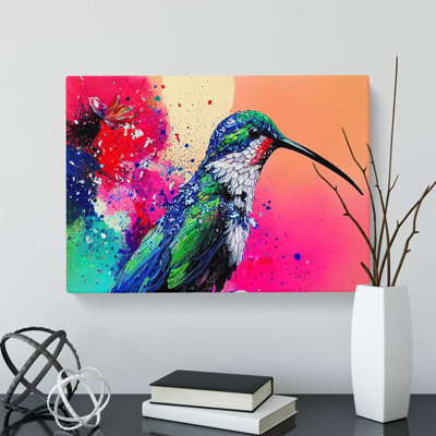 Painted Hummingbird Vol.3 Abstract - Wrapped Canvas
