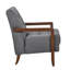 Chaise d'appoint contemporaine en cuir 100% gris foncé, coquille de contreplaqué et pieds en cuir avec finition en noyer-4535952