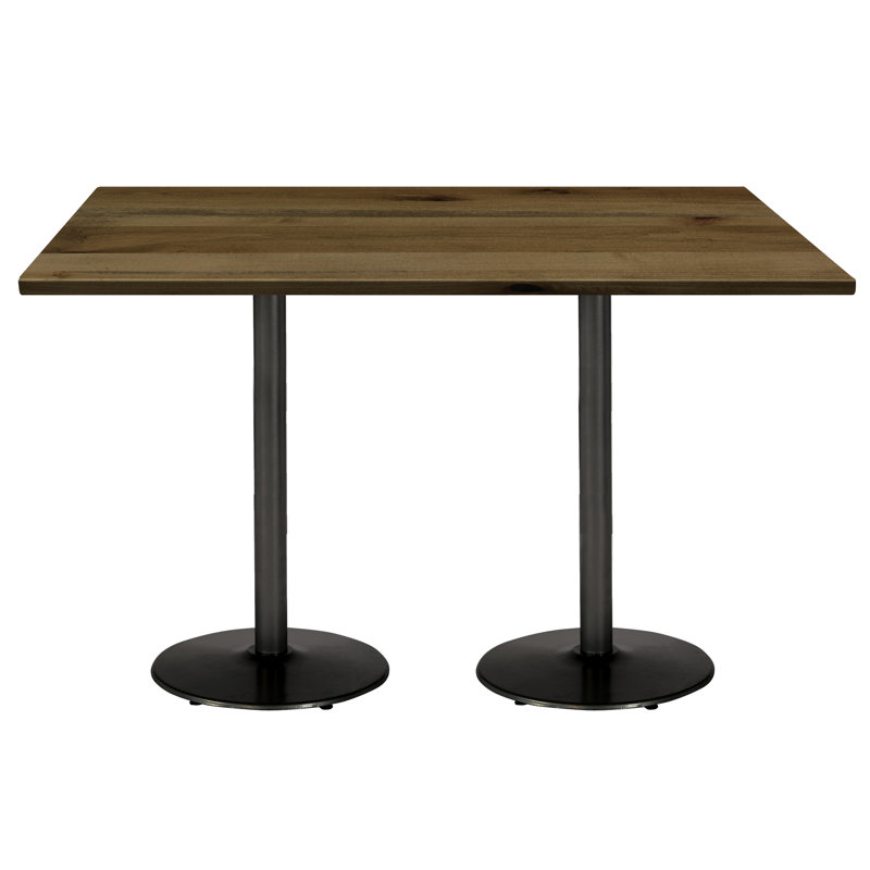 Urban Loft 72" L Solid Wood Breakroom Table, Black, Natural, 29" H x 72" W x 36" D