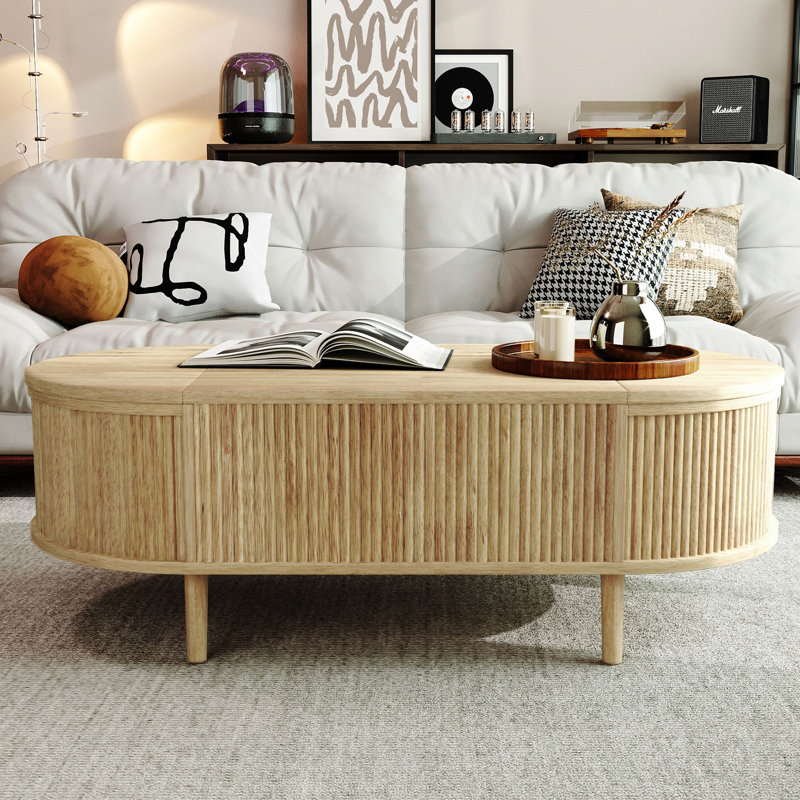 Table basse à plateau relevable Minimalist, Natural
