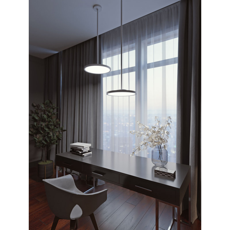 Calena 1 - Light LED Simple Pendant, Black