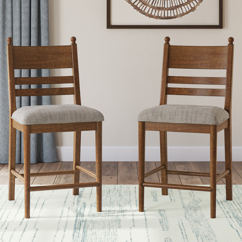 Kanisha Counter Height Barstool (Set Of 2), Brown