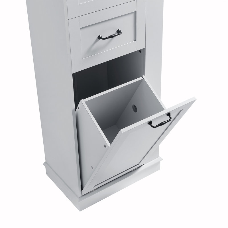 Modern Tall Storage Cabinet, Gray