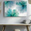 Toile d'une composition abstraite à couper le souffle avec de grandes fleurs translucides dans un art mural Harmonieux mélange d'aquarelle bleu sarcelle et toile tendue-2049515942