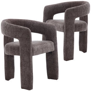 Modern Upholstered Barrel Dining Chairs (Set of 2)