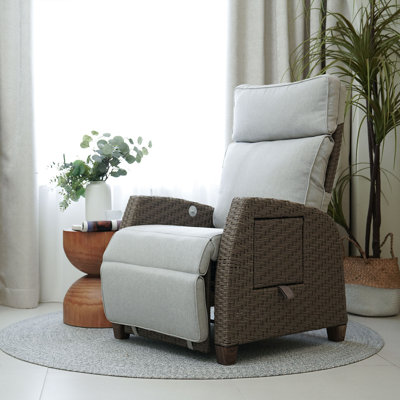 Moore Wicker Recliner Patio Chair with Cushions