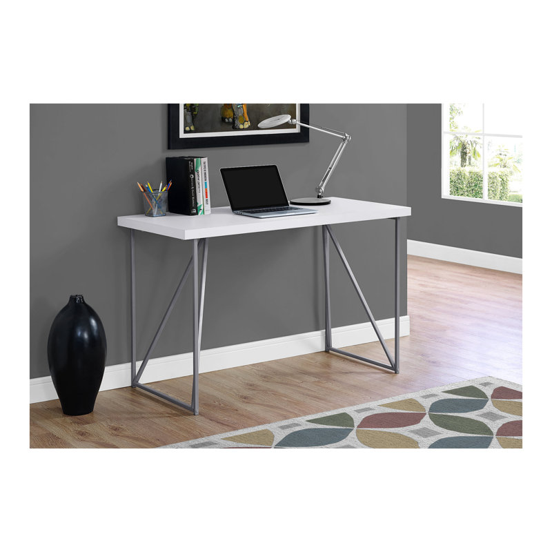 Bureau d'ordinateur, bureau personnel, ordinateur portable, L 48 po, travail, stratifié, métal, contemporain, moderne