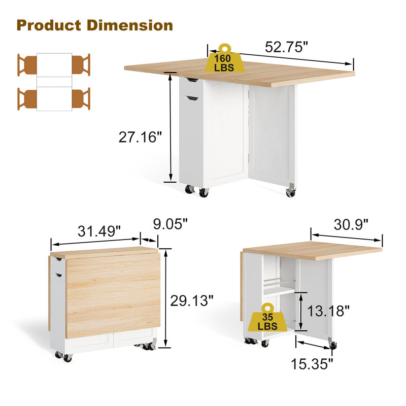 Extendable Dining Table, Light Brown