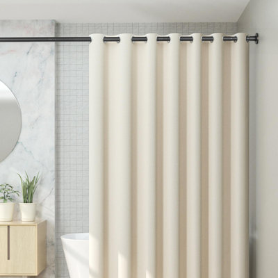 Tringle à rideau de douche noire robuste de 2,5 cm (1 pouce), réglable de 79 à 203 cm (31 à 80 pouces)