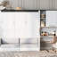 Grand lit avec rangement intégré, bureau et rangement, peu encombrant, blanc, bois et coin salon moelleux