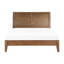 Grand lit plateforme transitionnel, tête de lit, brun Vibe