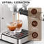 Machine à espresso LINKChef à 20 barres avec buse à vapeur automatique, machine à espresso professionnelle de 1300 W, réservoir d'eau amovible de 40 oz, simple et double tir