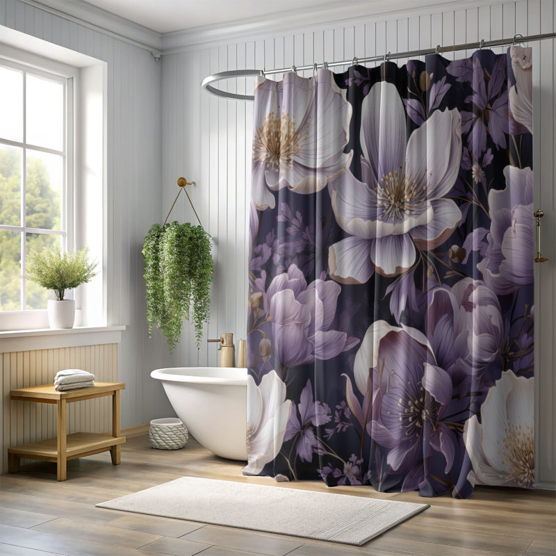Violet Bud - Premium Shower Curtain, 74"H x 71"W