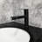 Matte Black Single Hole Vanity Basin Faucet - Stainless Steel Handle Bathroom Sink Tap With Coating And Quiet Water Supply Aerator Rust- Finish Discharge