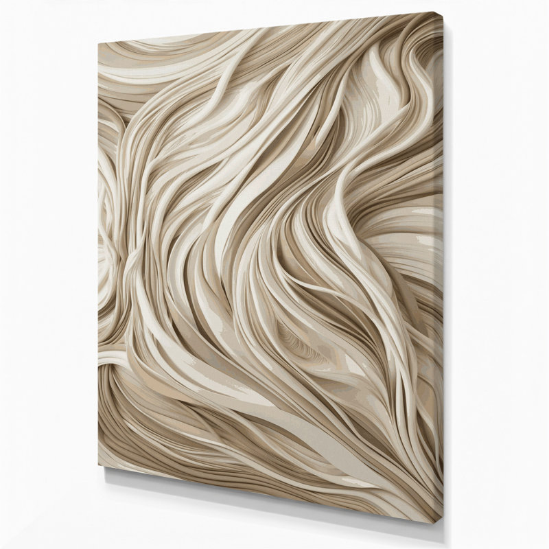 «Abstract Shapes 3», art mural sur toile beige, H 36 po x l 24 po