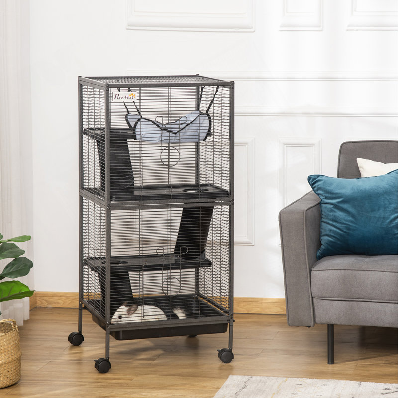 Cage à roulettes pour petits animaux Pawhut