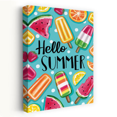Hello Summer Popsicles - Art contemporain typographique «Hello Summer»