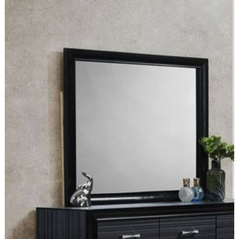 Exquis miroir non biseauté avec construction durable pour des espaces élégants, Noir