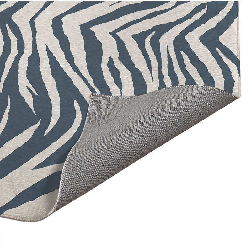 Zebra Patch Indoor Doormat, 36" W x 60" L, Blue