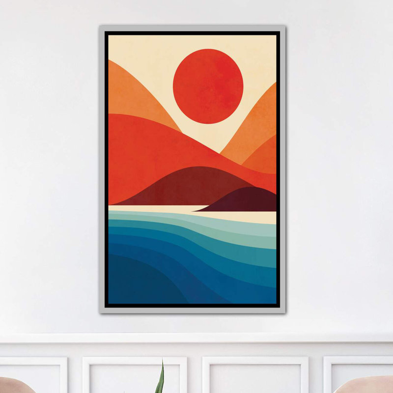 « seaside » par jay fleck-impression sur image, Toile avec cadre argenté, H 48 po x l 32 po x P 1,5 po
