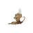 Mouse-on-Leaf Cast Metal Taper Holder Antique