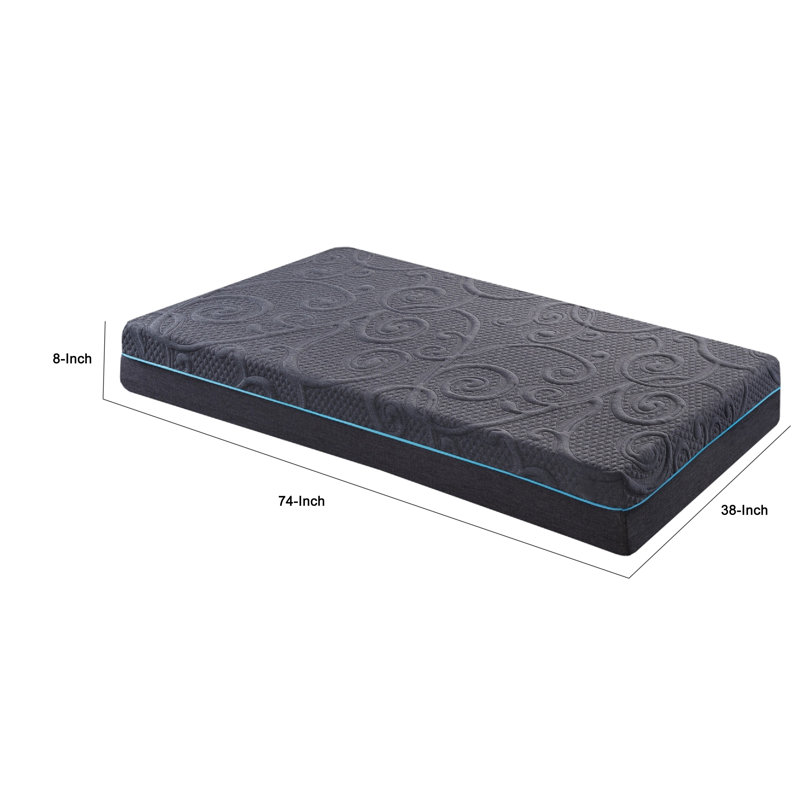 Kae Twin Size Mattress, Hybrid Cool Gel Infused Memory Foam, 8 Inch Firm, Twin
