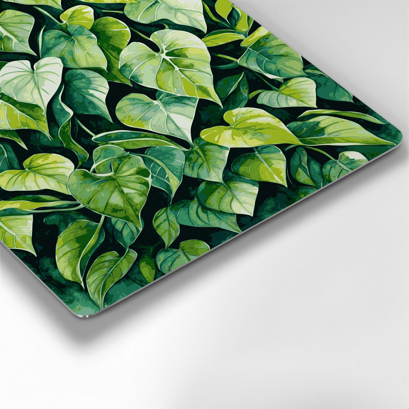 Aquarelle botanique 47, art mural vert en métal, H 14 po x l 11 po