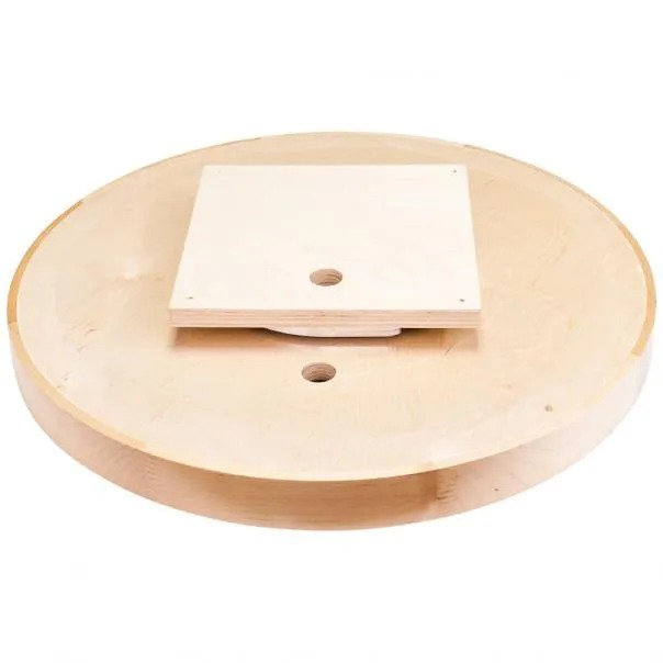24" Round Wooden Lazy Susan with swivel, 3" H x 24" W x 24" D