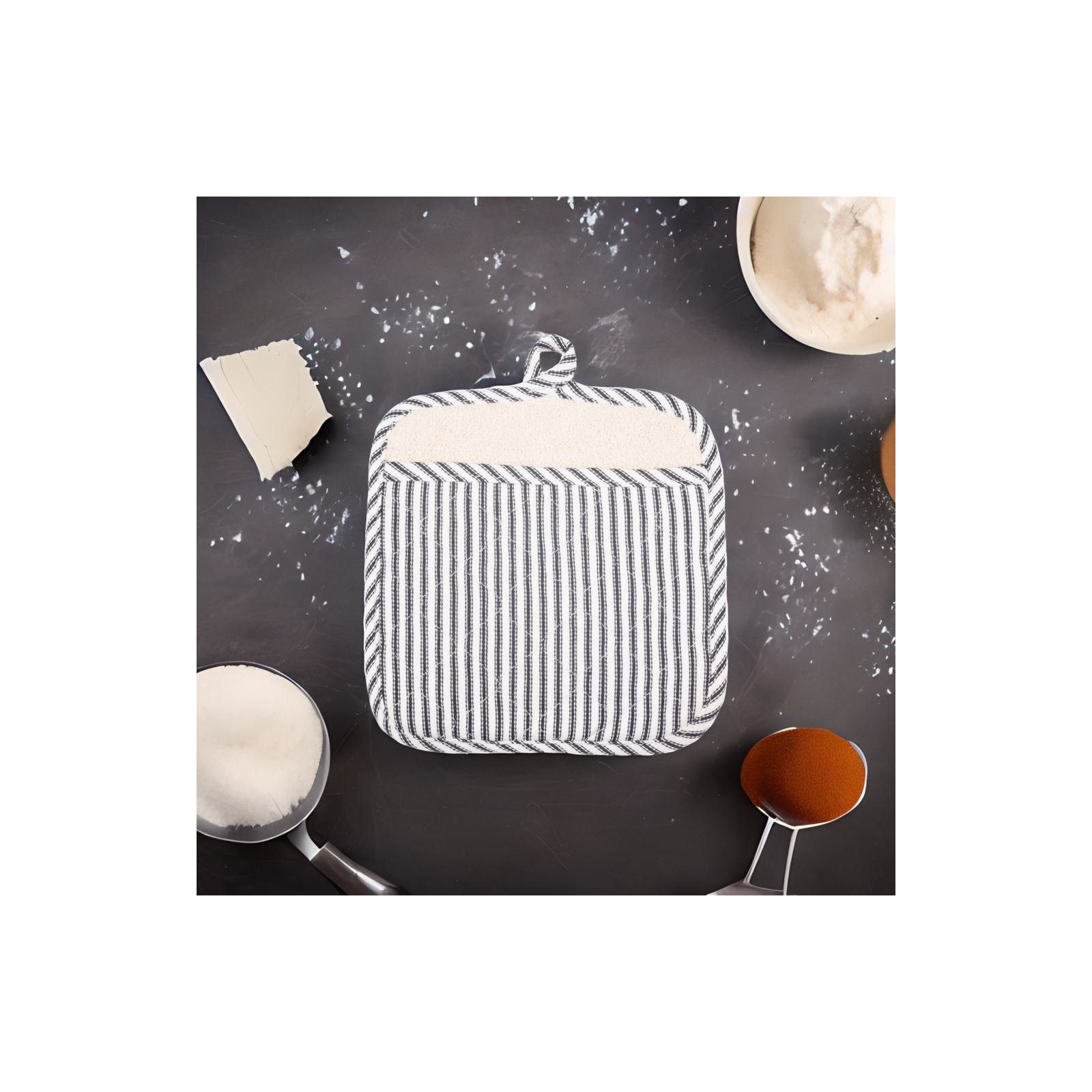 Lockland Striped 100% Cotton Potholder, Black 
