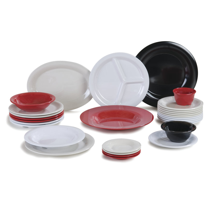 Assiette à secteurs étroits en mélamine 6,5 po Sierrus™, Blanc