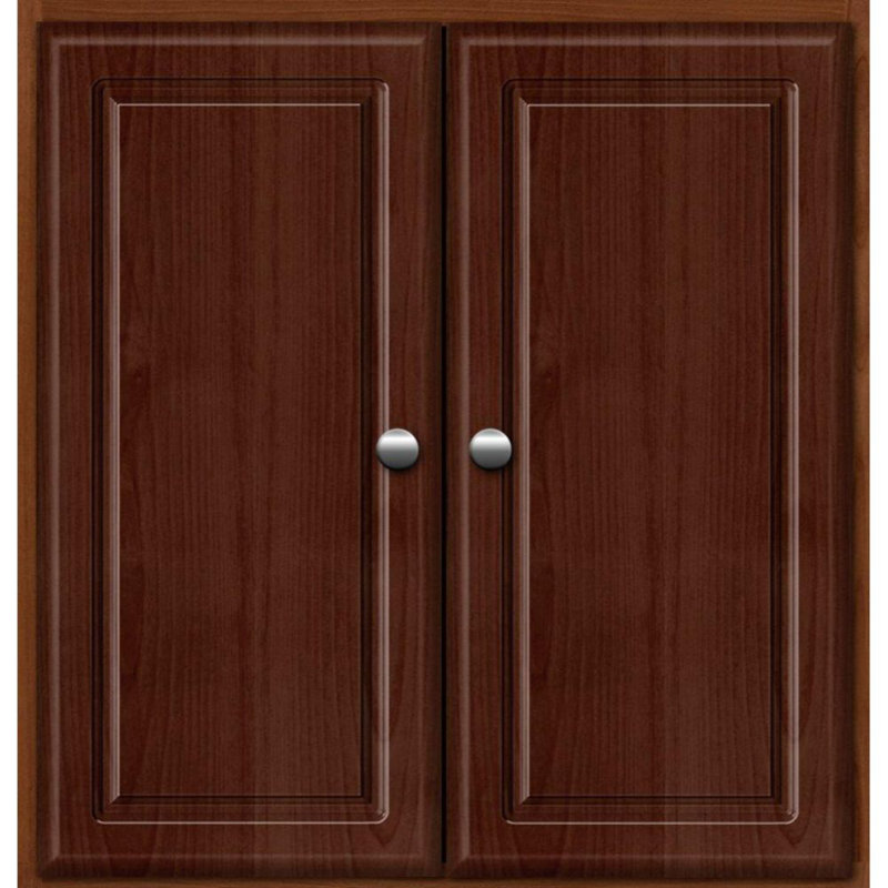 Armoire de salle de bain murale, Aulne foncé