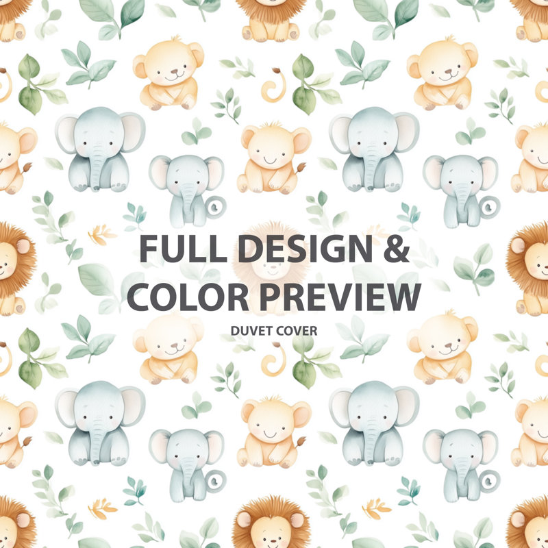 Ensemble d'édredon 6 pièces Kids Jungle Animals, Queen Comforter + 3 Additional Pieces