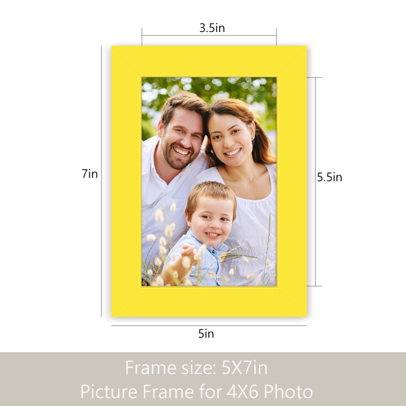 Cadre photo collage, ensemble de 3, Jaune, L 4 po x H 6 po