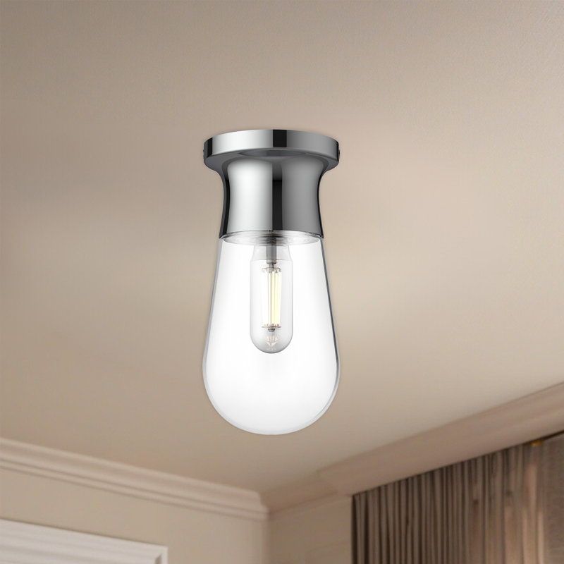 Marcel Glass Flush Mount, Chrome