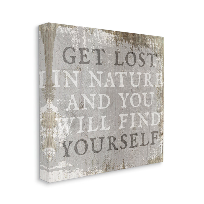 «Get Lost in Nature» par Daphne Polselli - Art textuel sur toile, Toile tendue, H 17 po x l 17 po x P 1,5 po