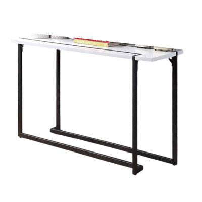 Console Iry, base en acier noir, 47 po, laqué blanc