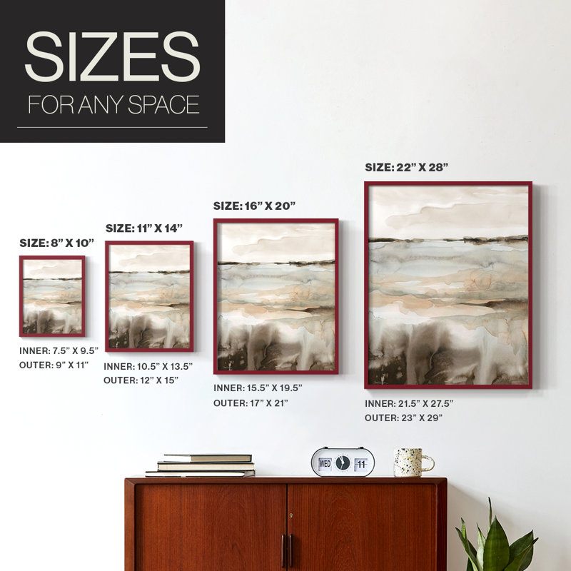 Reproduction encadrée Classic Field - bois massif, H 11 po x l 9 po, Rouge