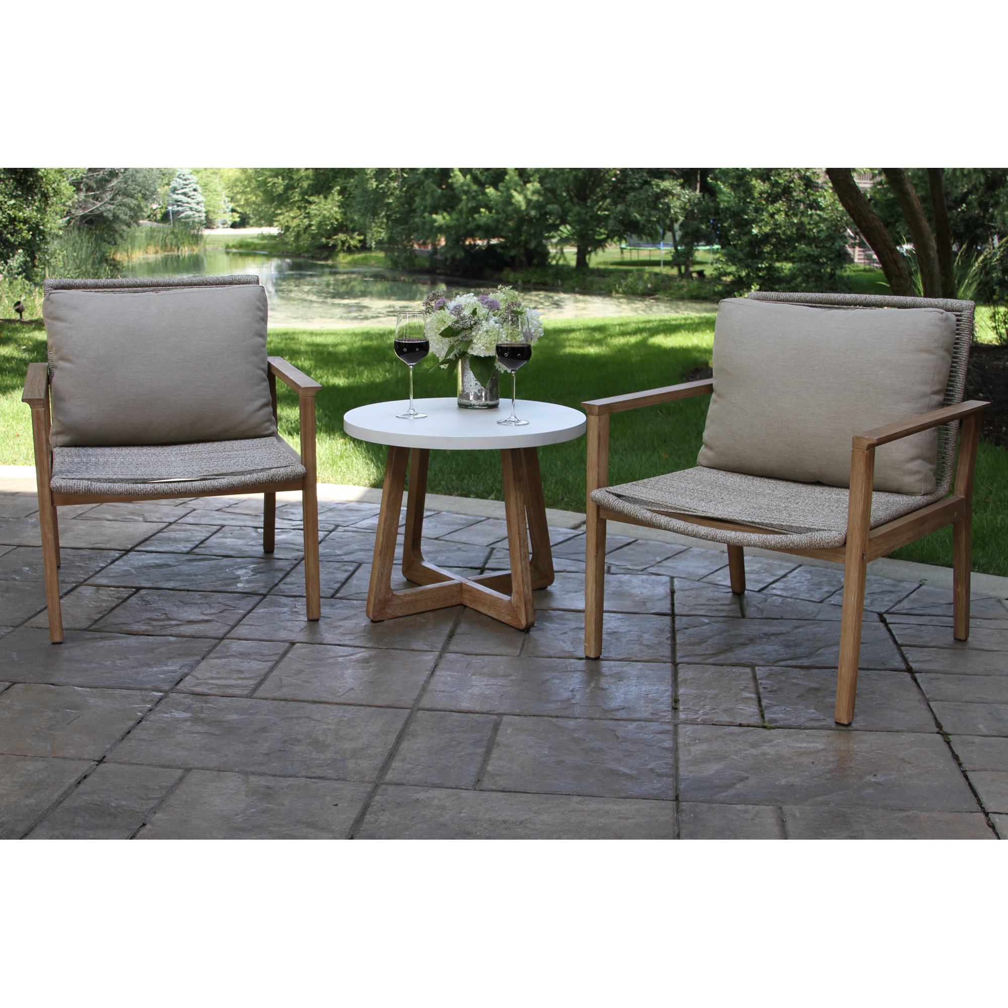 Eucalyptus Outdoor Lounge Chair, Beige