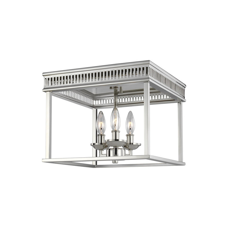 Plafonnier encastré Lunsford, Nickel poli