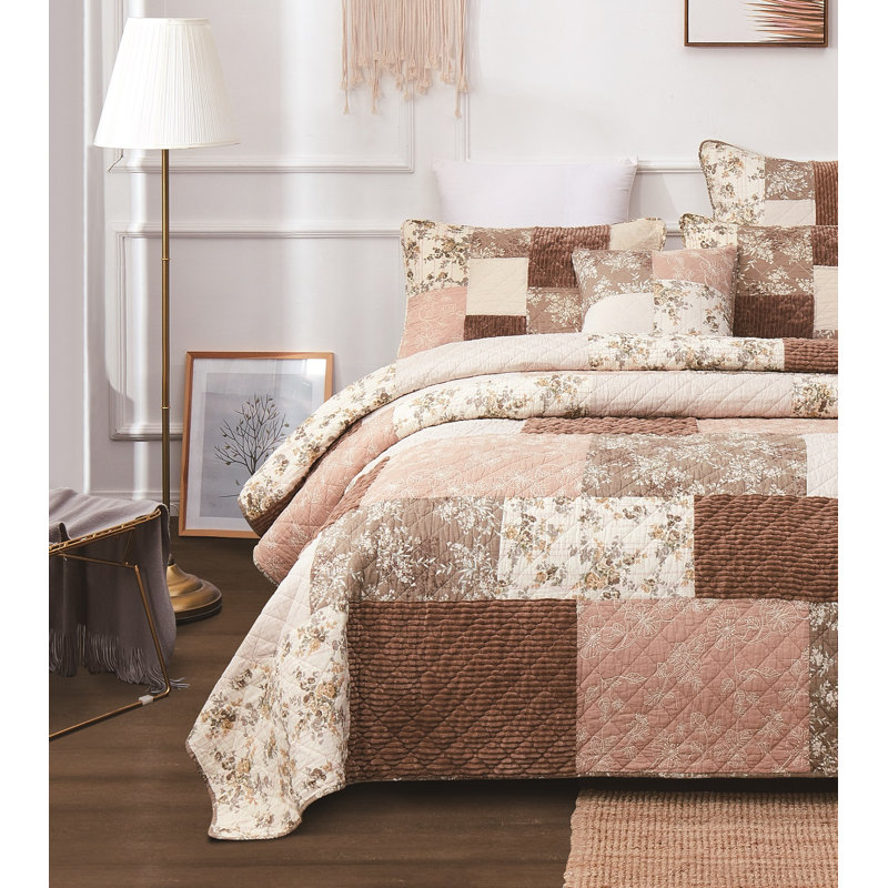 Bohemian Patchwork Quilt, Twin Quilt + 1 Sham