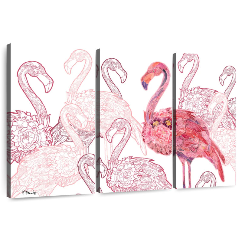 Flamant rose Brampt, H 48 po x l 74 po