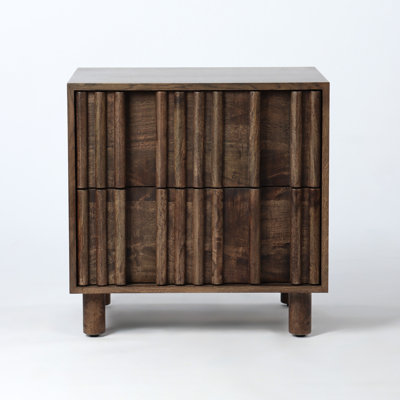 2-Drawer Fluted Mango Nightstand