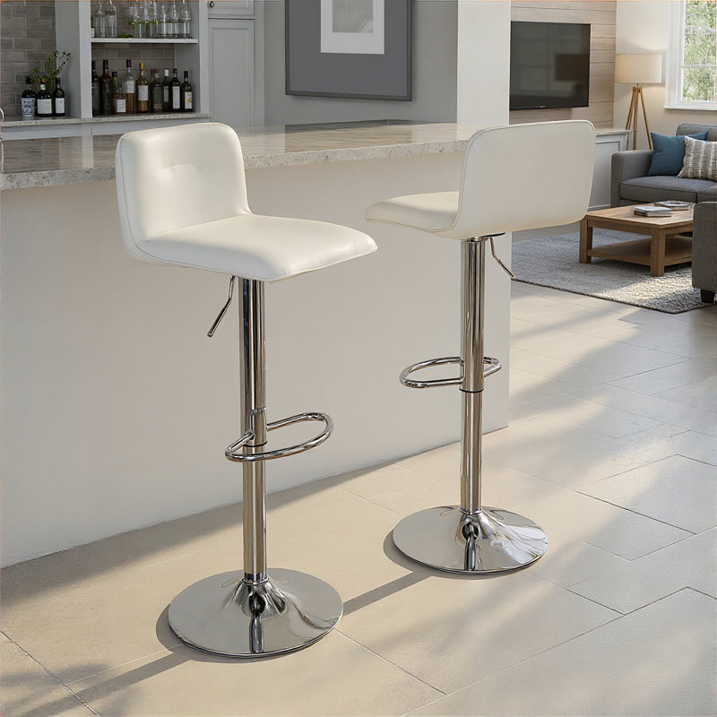 Adjustable Barstool, White