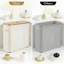 Panier de rangement pliable pour papier hygiénique avec couvercle et poignée en bambou, organisateur de salle de bain de grande capacité pouvant contenir 12 méga ou 16 rouleaux réguliers
