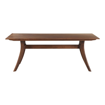 Solid American Walnut Wood Dining Table with Flared Legs
