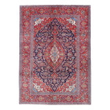 Navy Blue Fine Hand knotted Persian Kashan 6'5"X 9'2"
