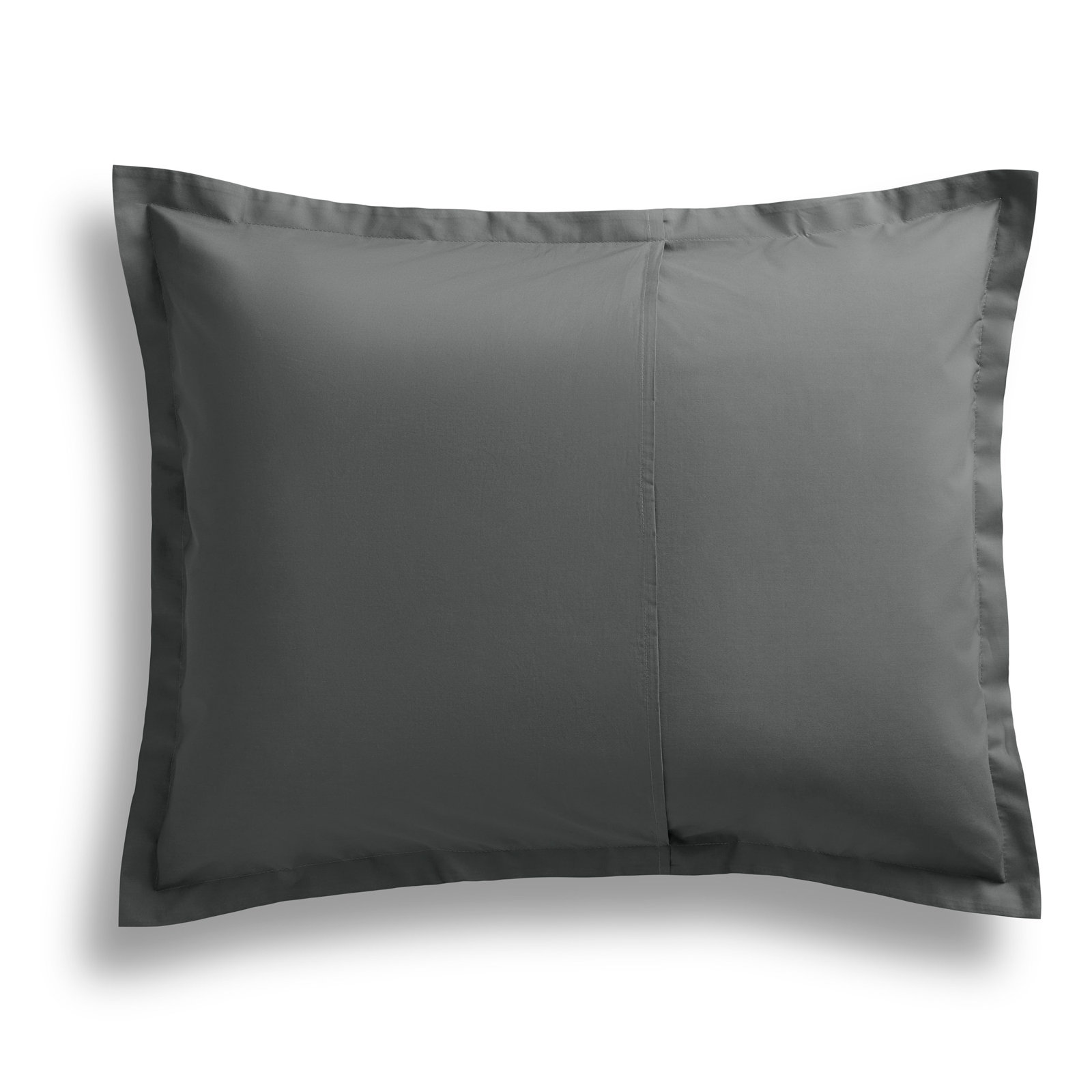 Egyptian Cotton Percale Duvet Cover Set, Queen Duvet Cover + 2 Queen Shams, Charcoal